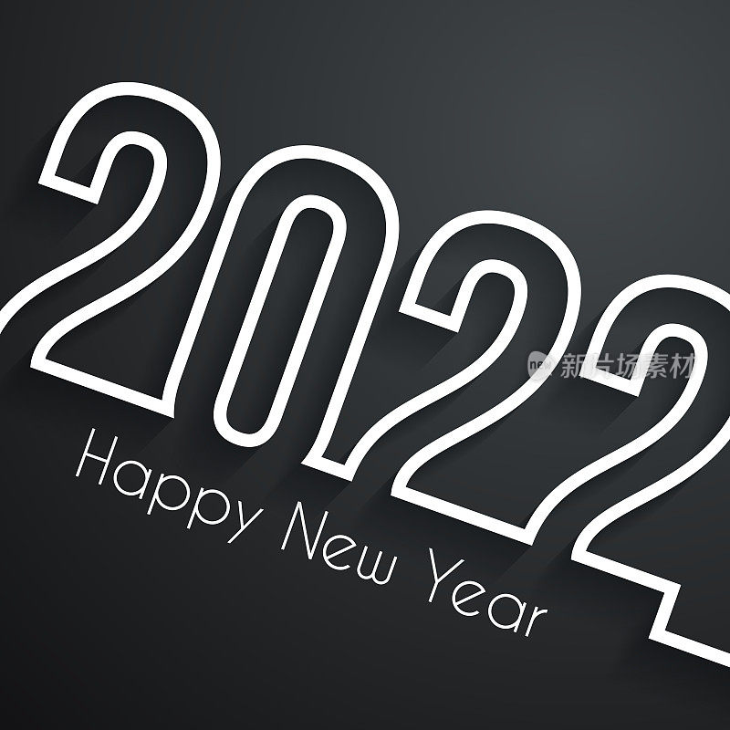 新年快乐2022 -黑色背景